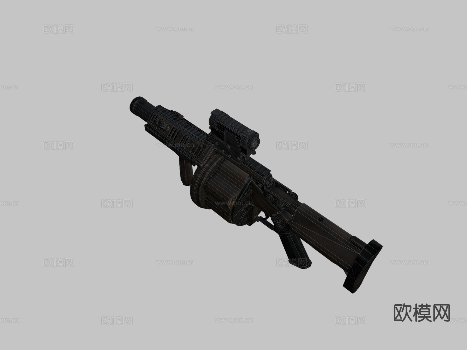 榴弹发射器 武器su模型下载（渲染图1）