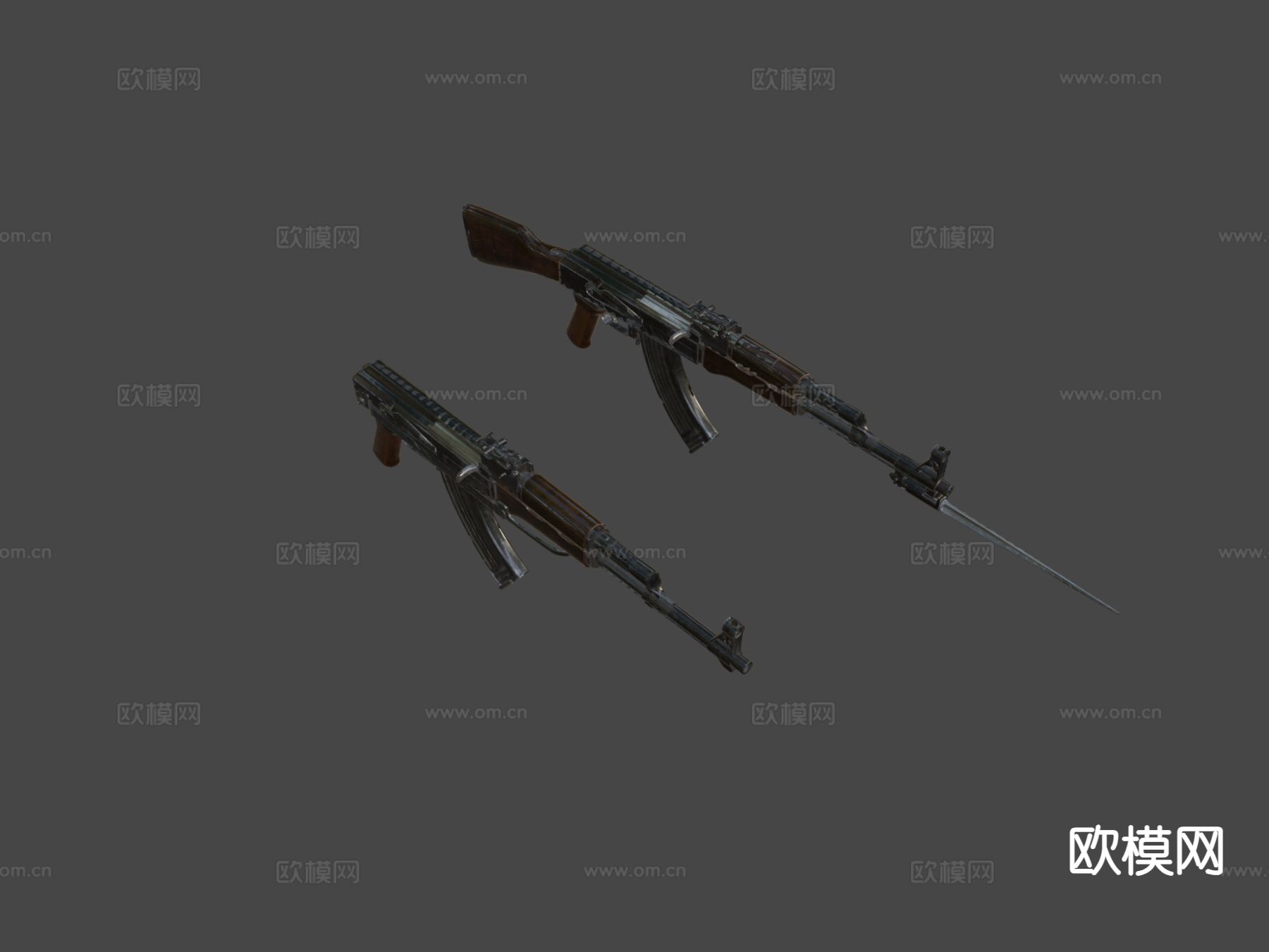 AK47 步枪 枪支 枪械su模型下载（渲染图4）