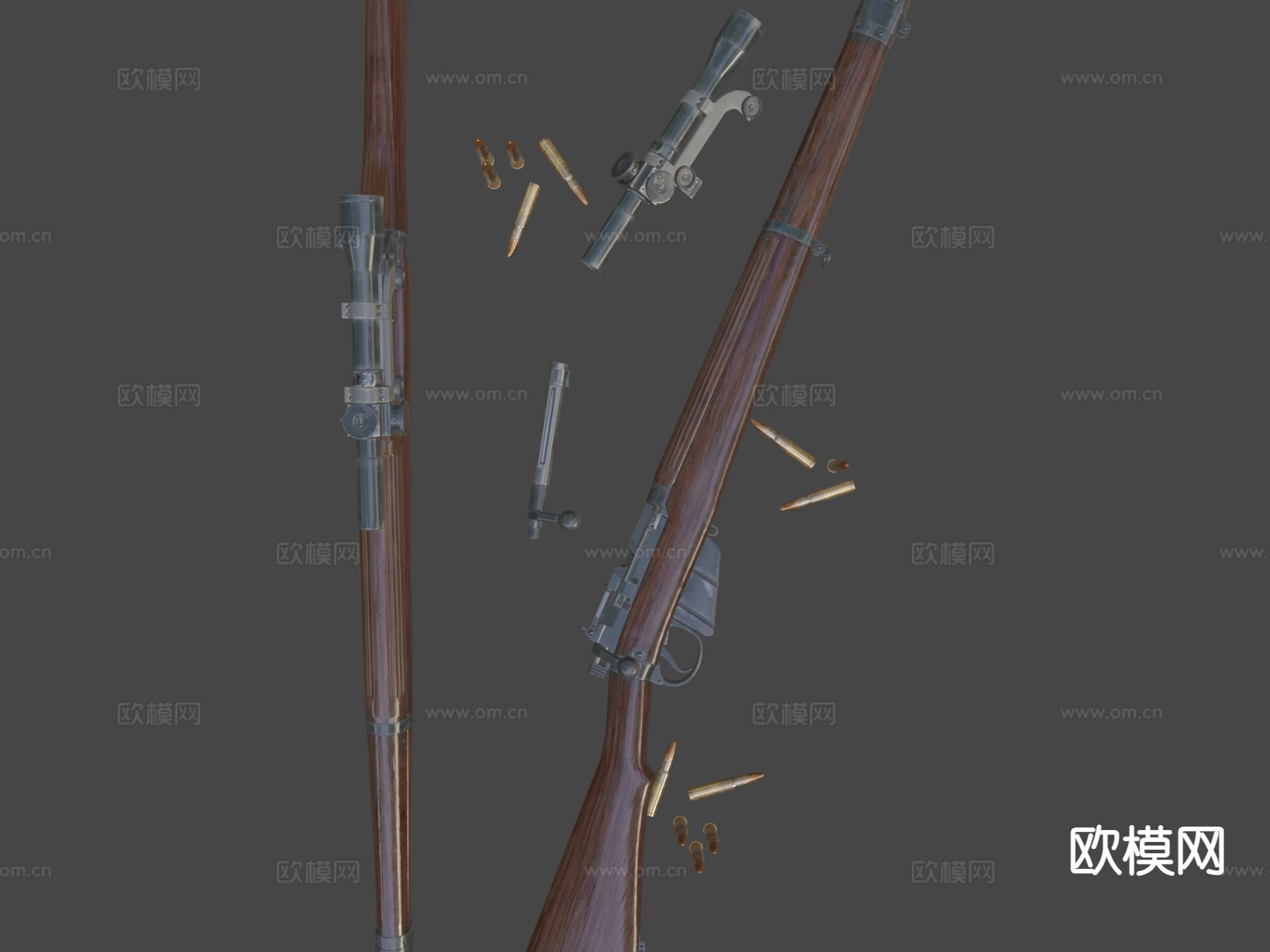 阻击步枪su模型下载（渲染图6）