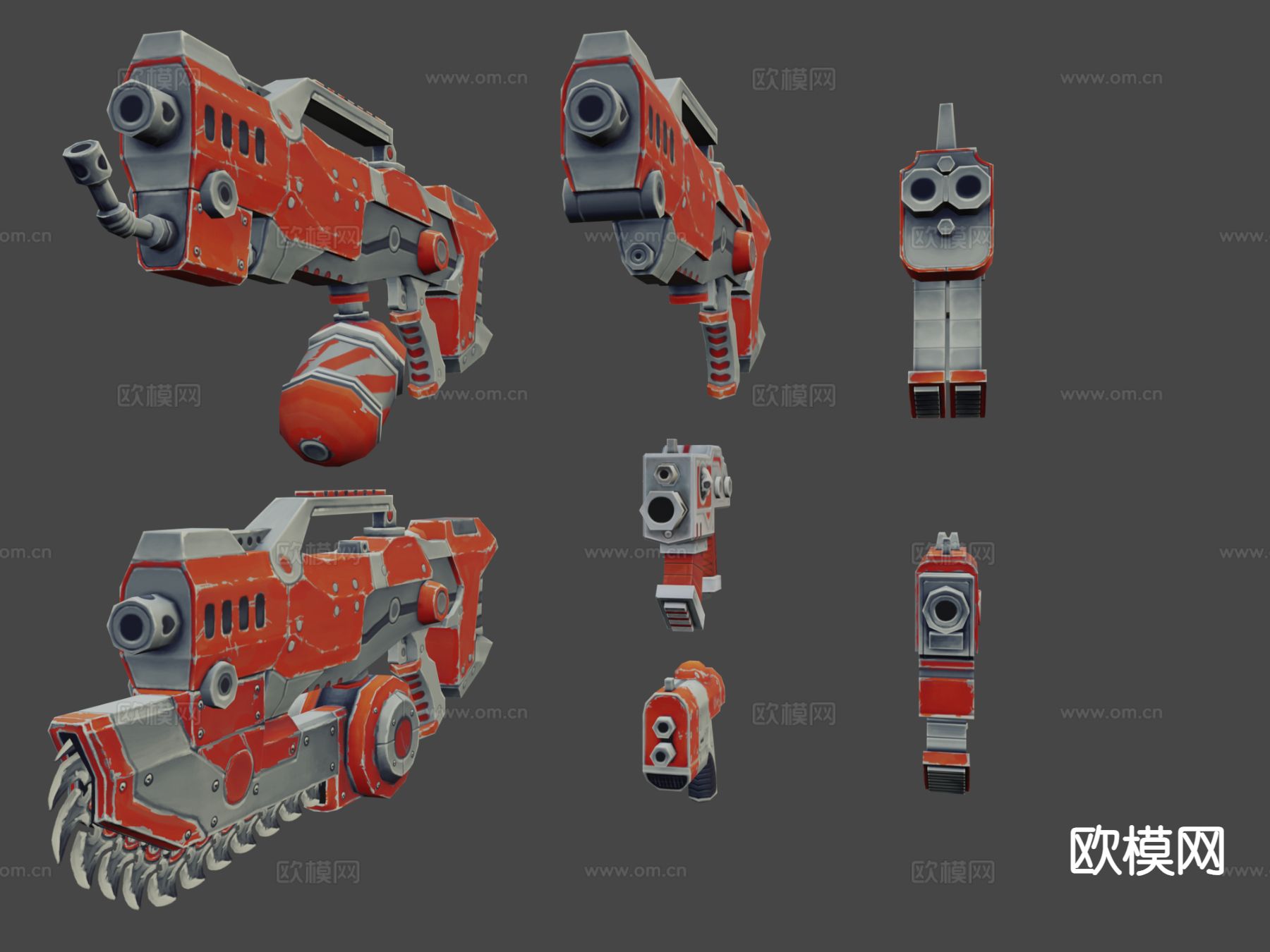手绘系列枪支套装su模型下载（渲染图6）