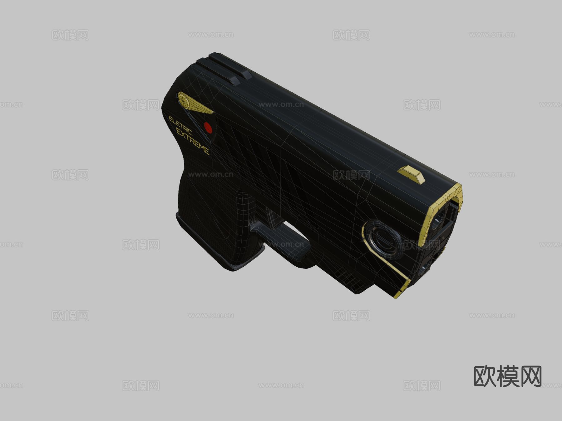 游戏手枪 科幻道具su模型下载（渲染图1）