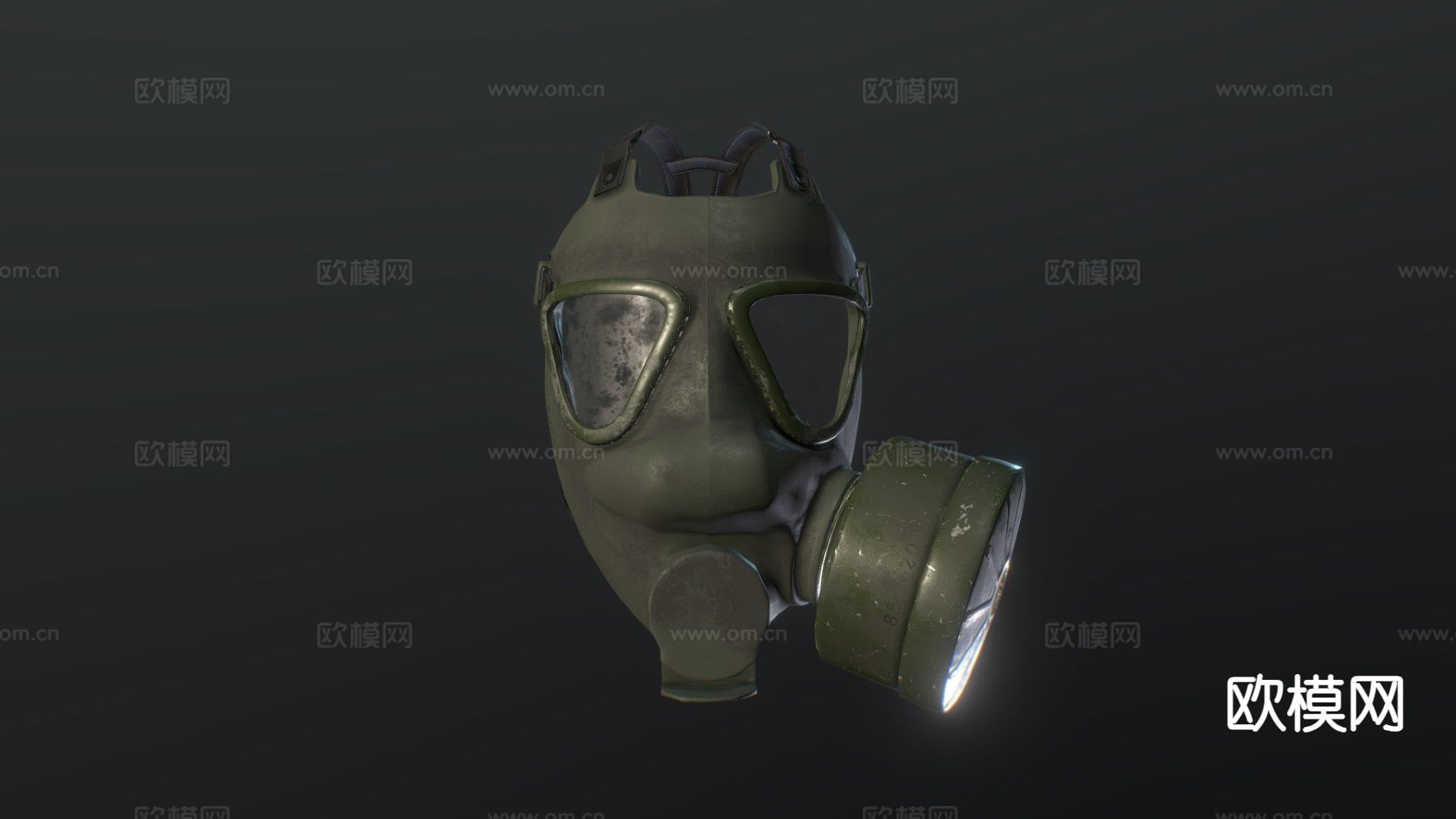 防毒面具su模型下载（渲染图2）