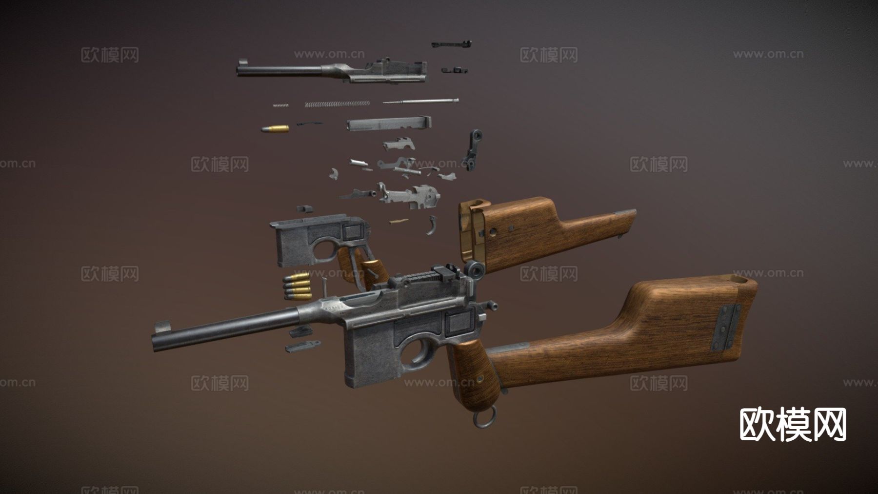 狙击步枪 枪支 枪械su模型下载（渲染图2）