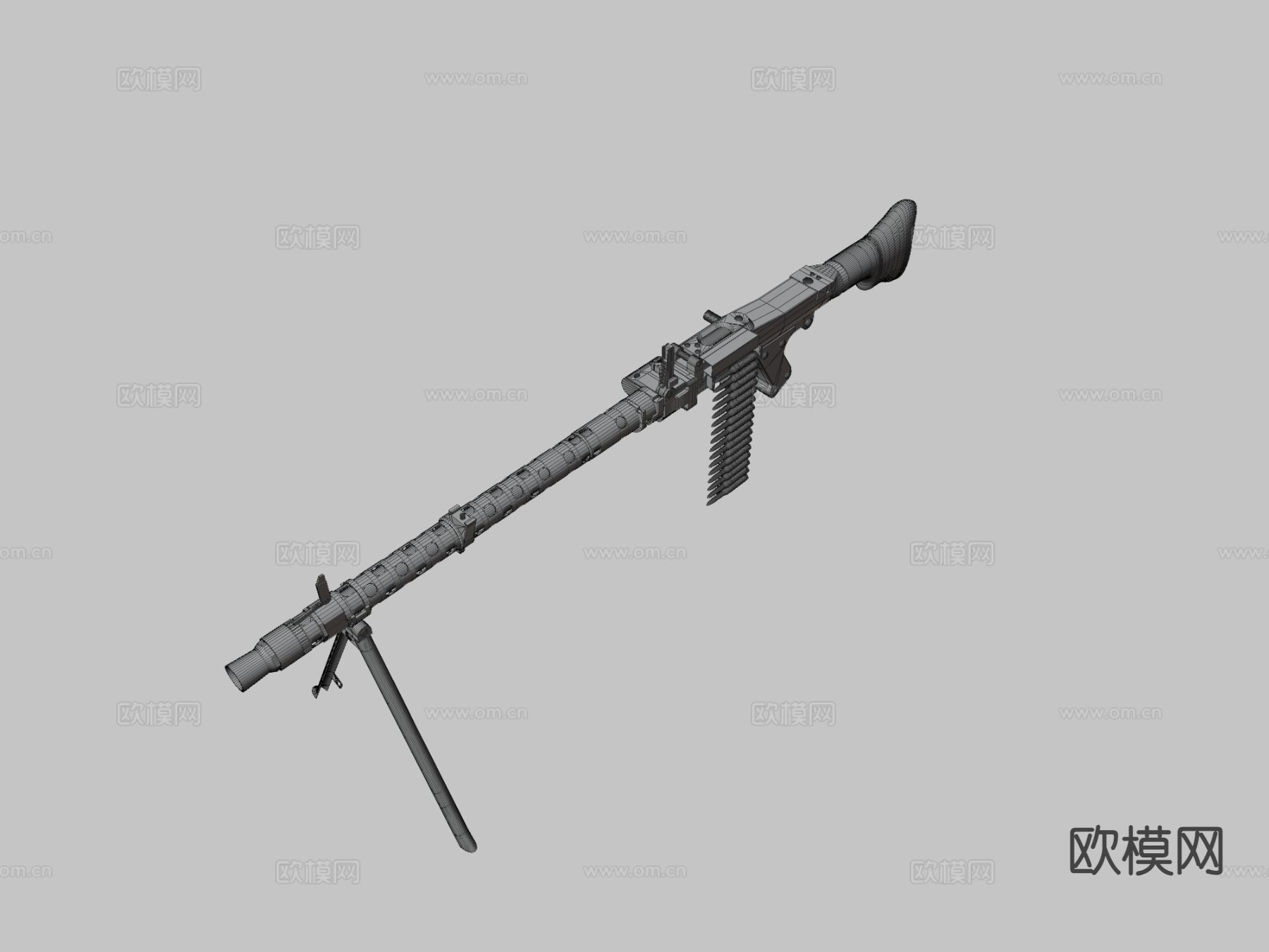 机枪德国武器su模型下载（渲染图1）
