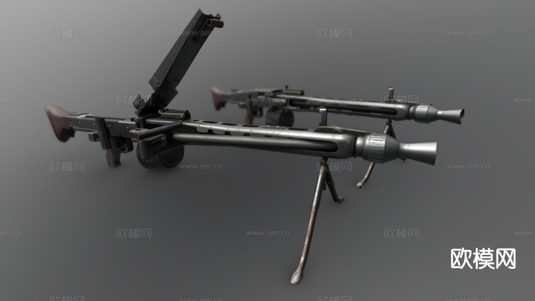 德国中型机枪su模型下载（渲染图2）