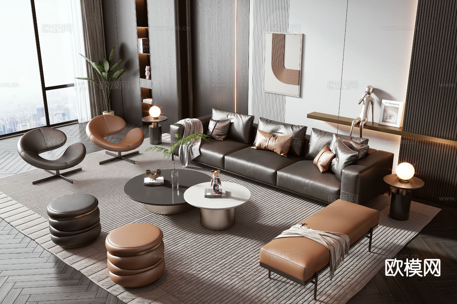 Minotti 现代沙发组合3d模型