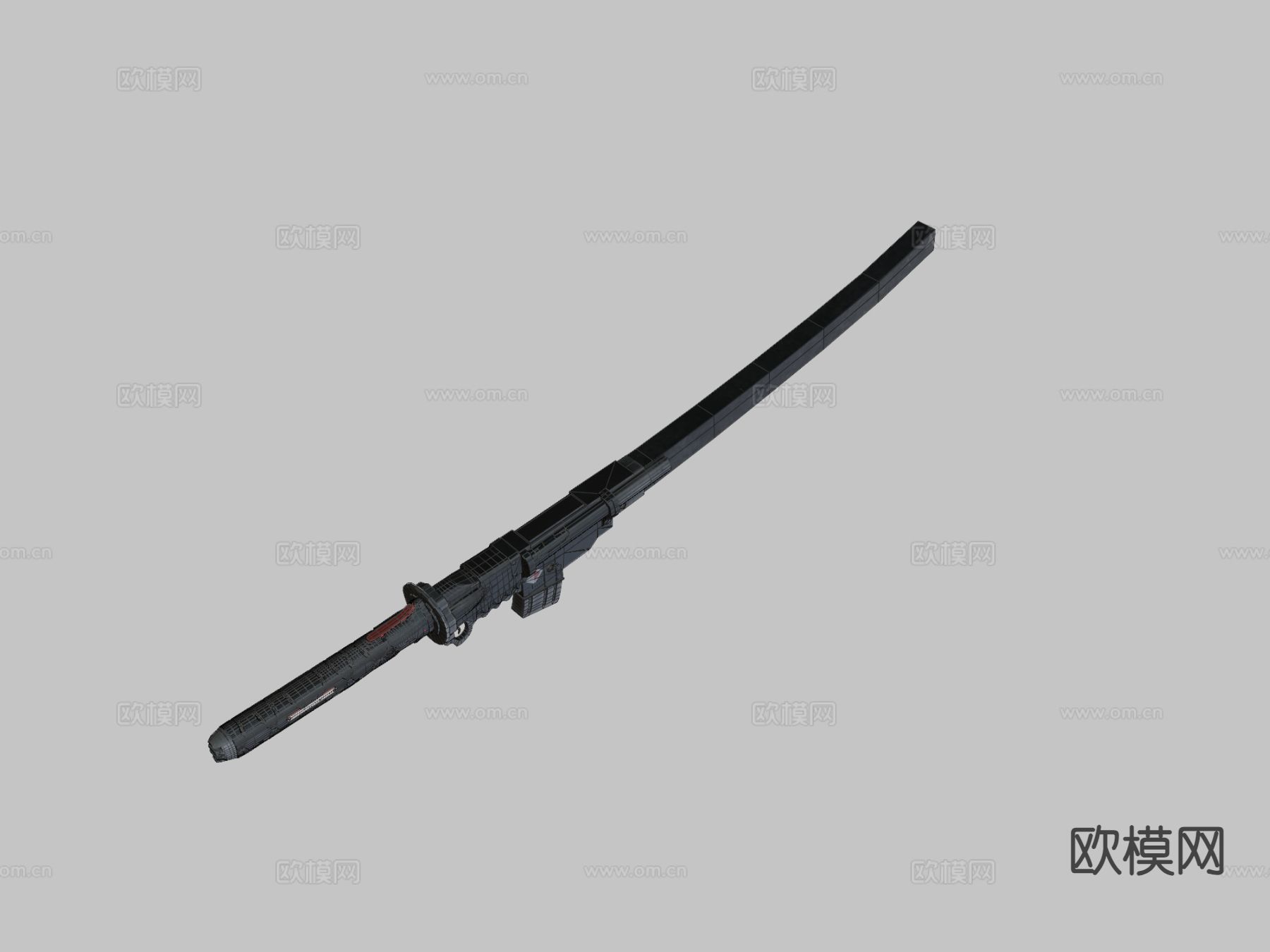 雨刃 弯刀 游戏道具su模型下载（渲染图1）