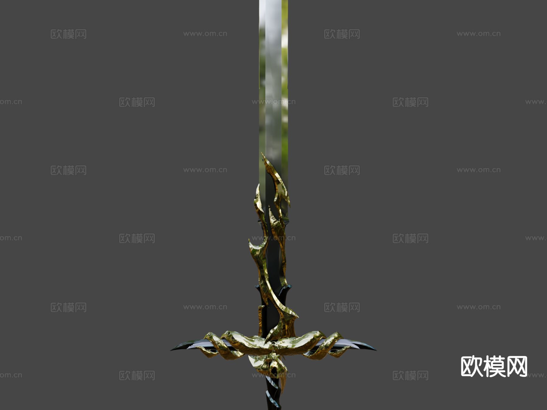 科幻光剑 大剑 游戏道具su模型下载（渲染图7）