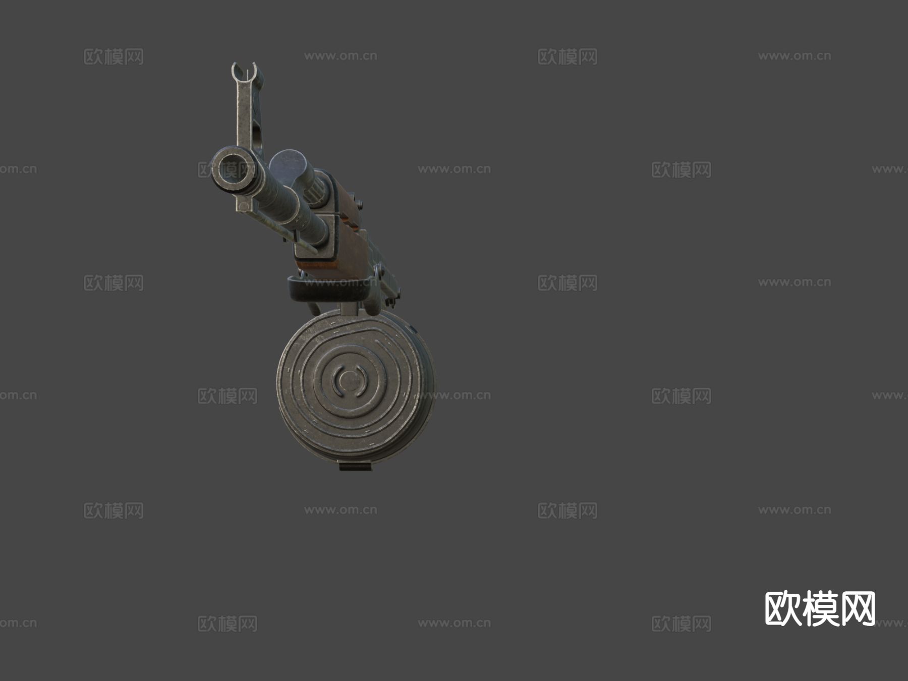 AK-47鼓弹夹su模型下载（渲染图6）