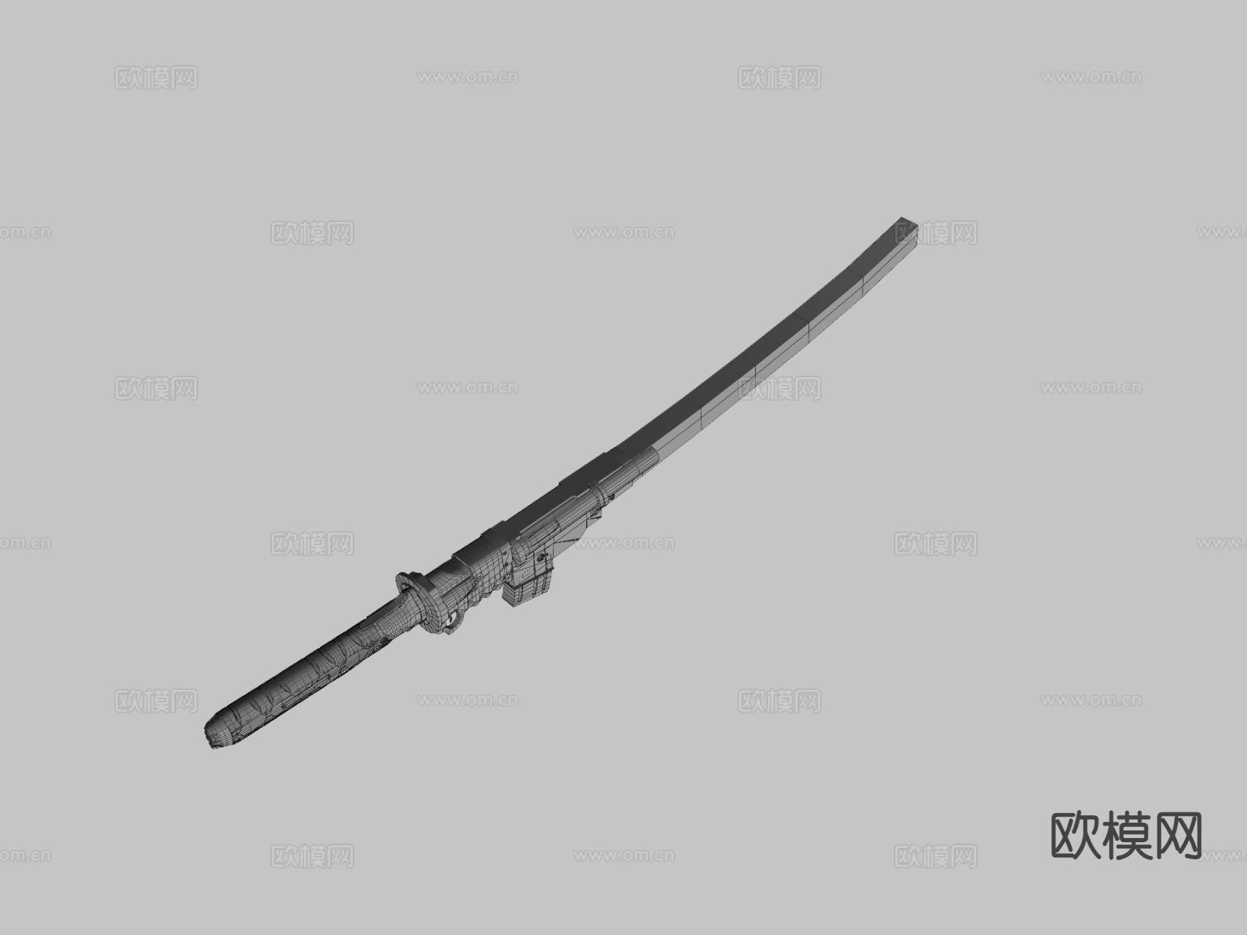 雨刃 弯刀 游戏道具su模型下载（渲染图3）