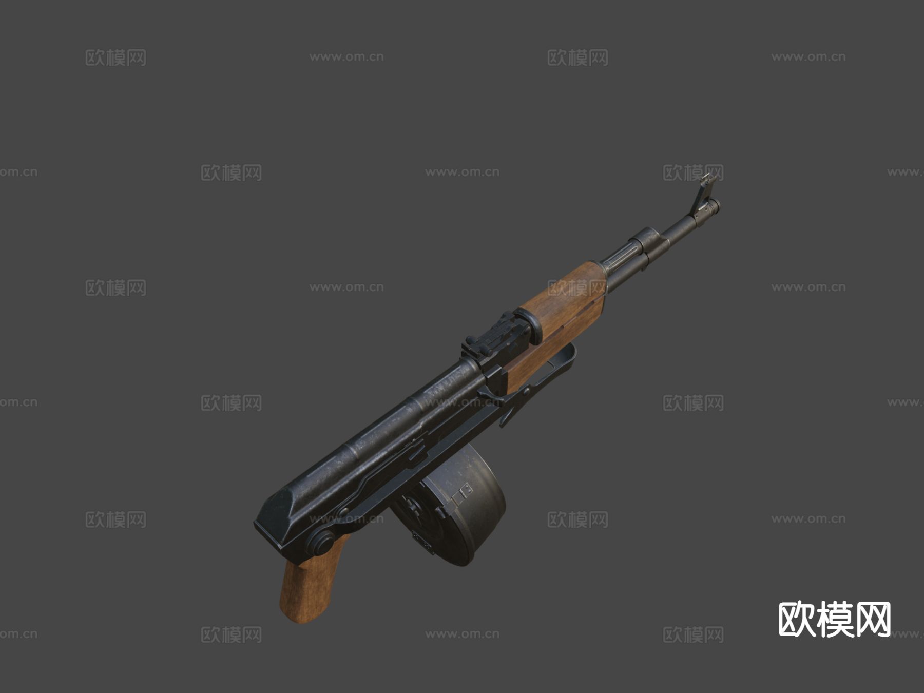 AK-47鼓弹夹su模型下载（渲染图5）