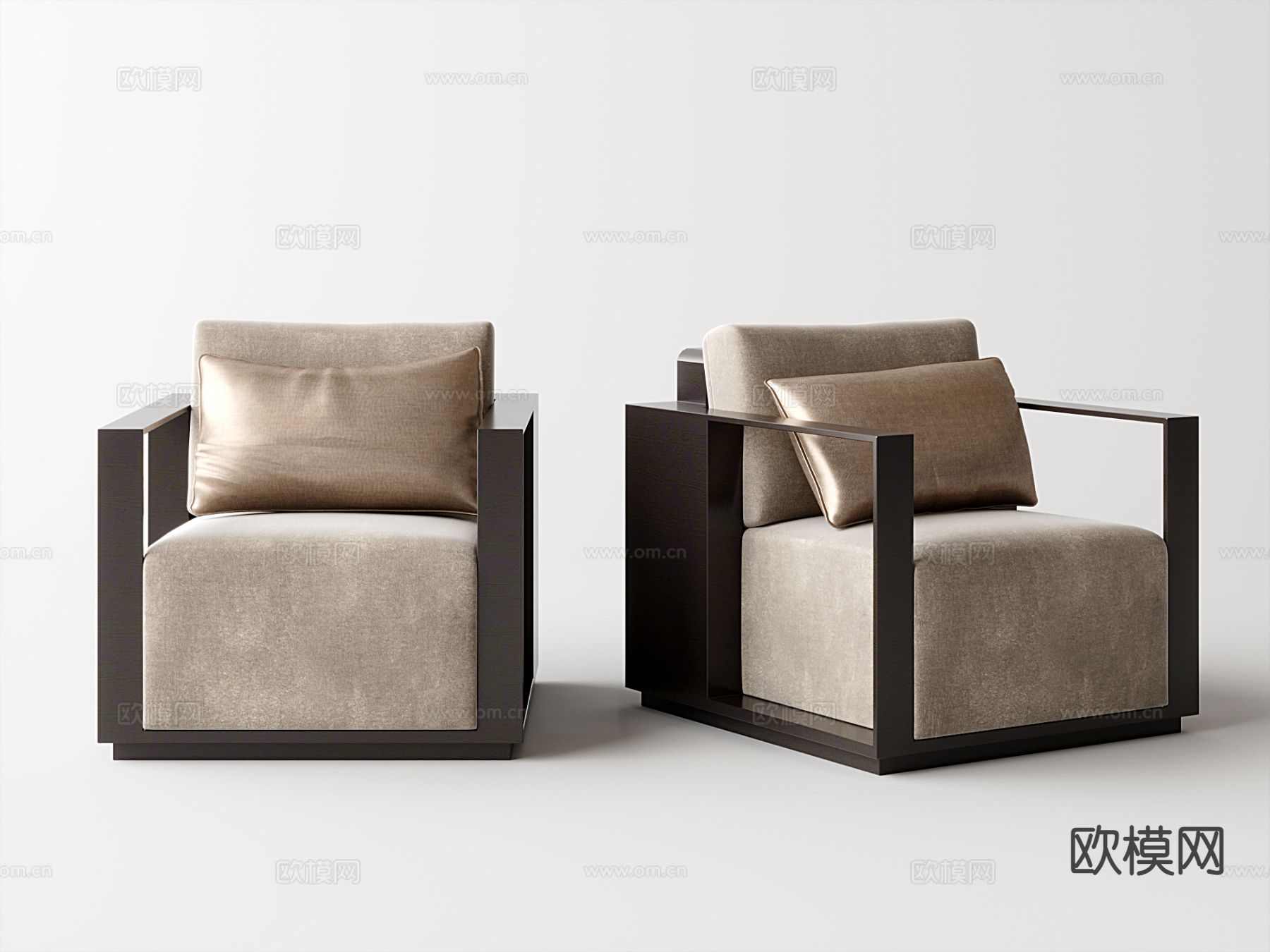 中古风休闲沙发su模型下载（渲染图2）