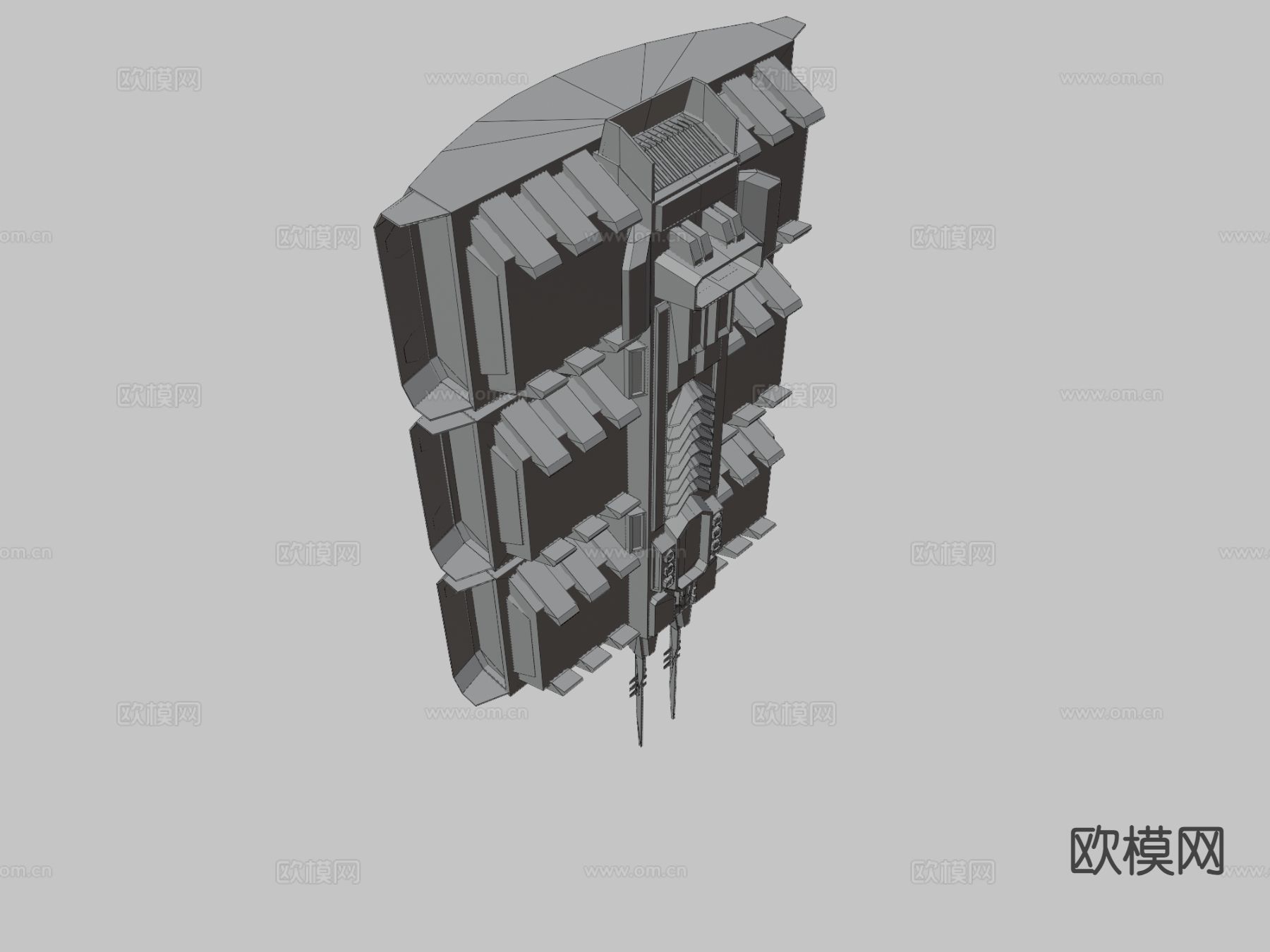 科幻研究站su模型下载（渲染图3）