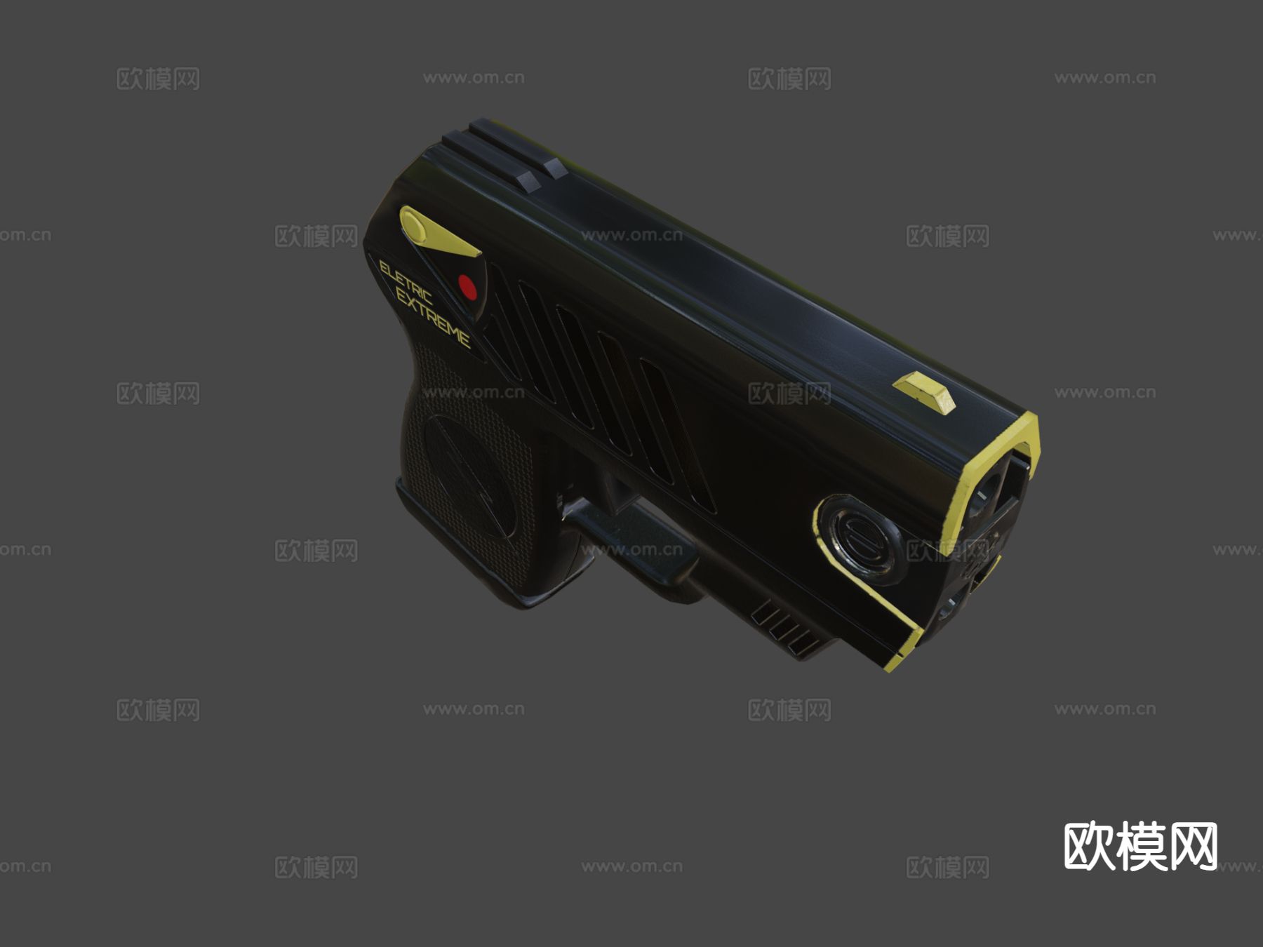 游戏手枪 科幻道具su模型下载（渲染图6）