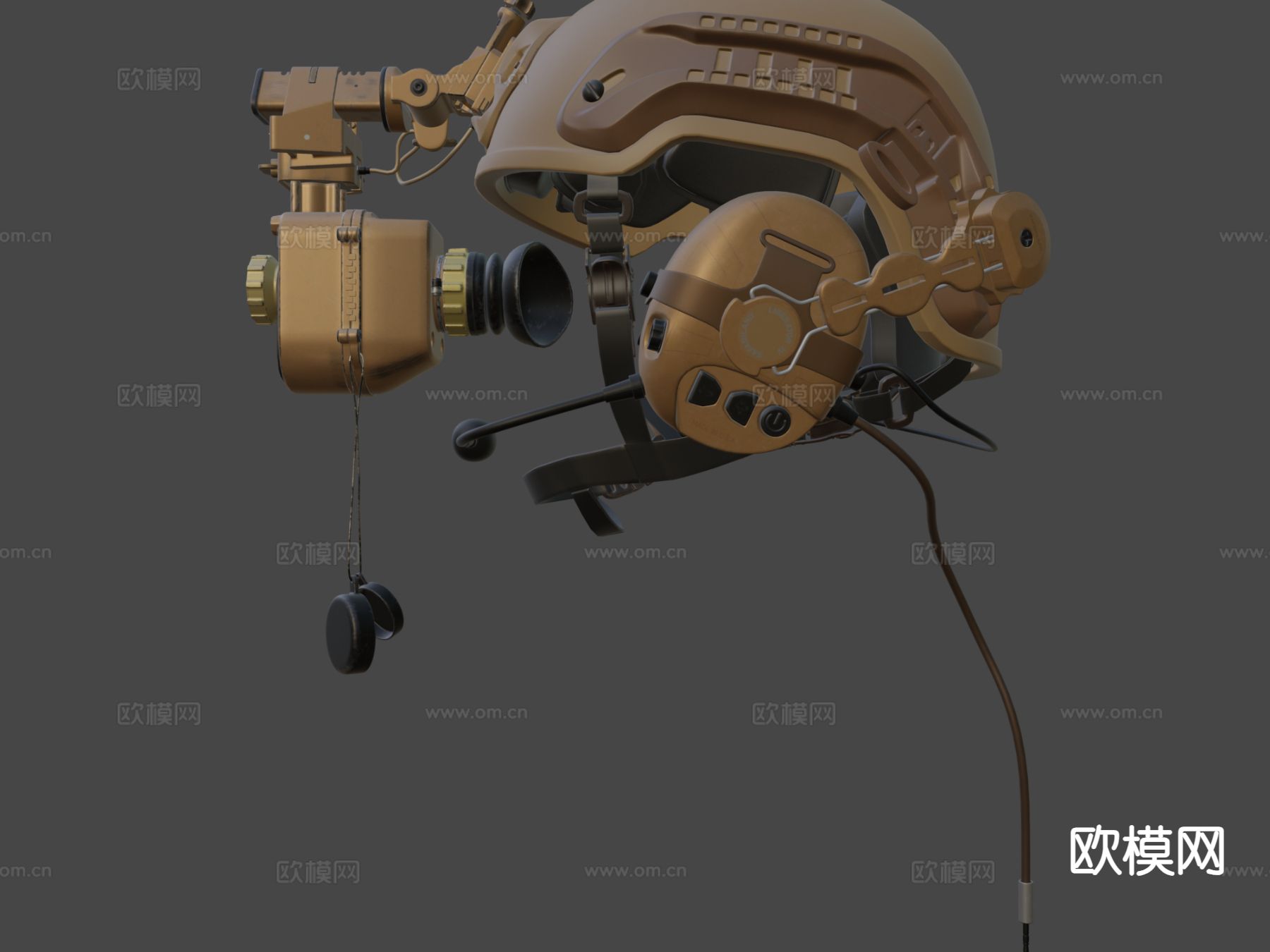 夜视头盔 倍镜su模型下载（渲染图7）