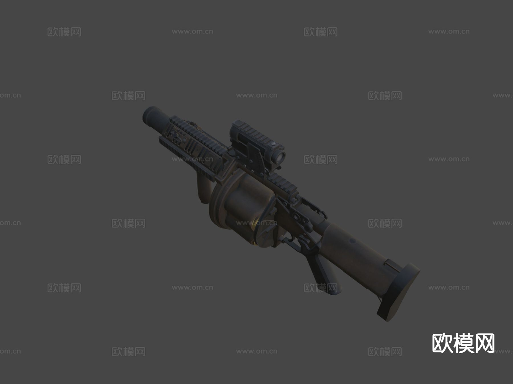 榴弹发射器 武器su模型下载（渲染图4）