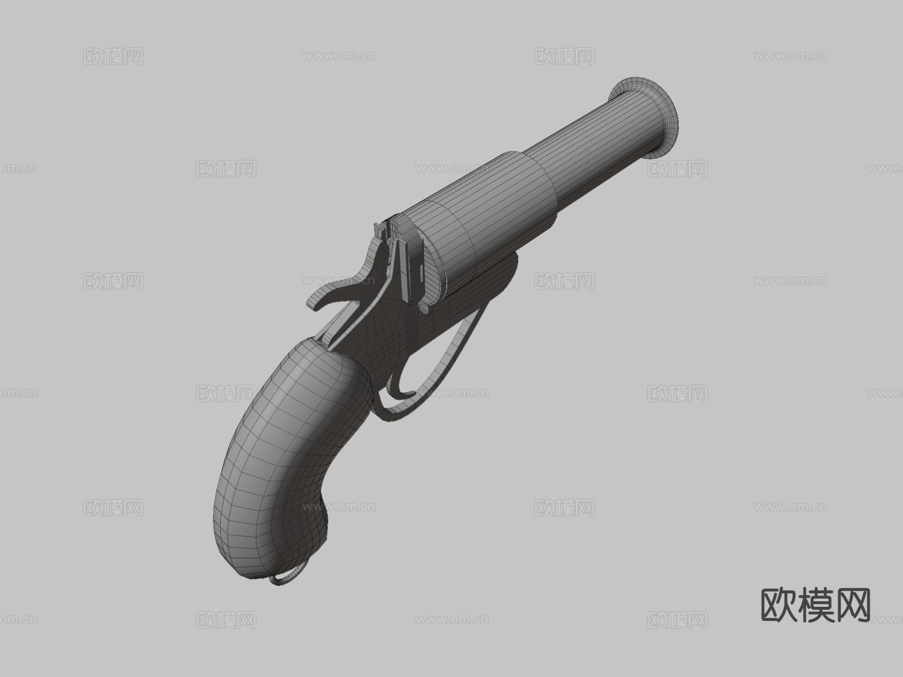 炮弹枪 枪支 枪械su模型下载（渲染图3）
