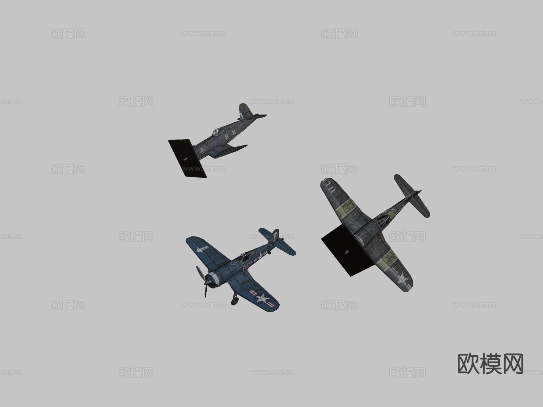老式战斗机 轰炸机su模型下载（渲染图1）