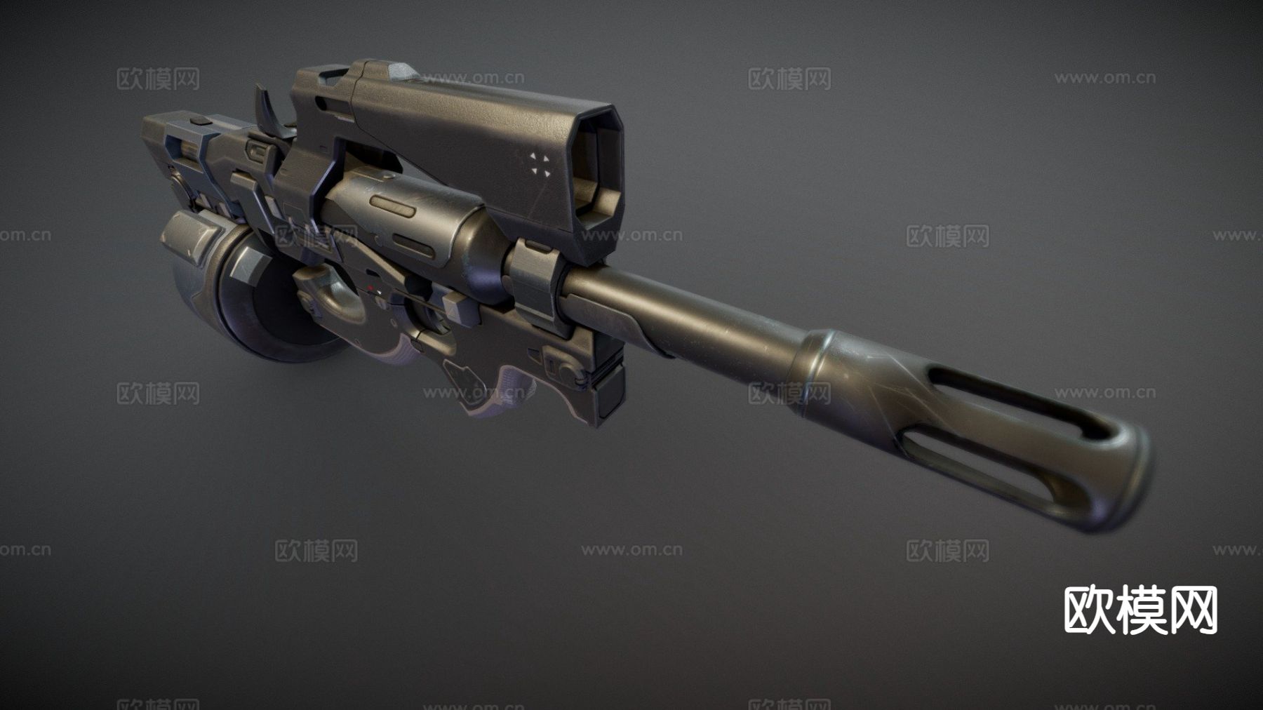 未来P90阻击枪su模型下载（渲染图4）