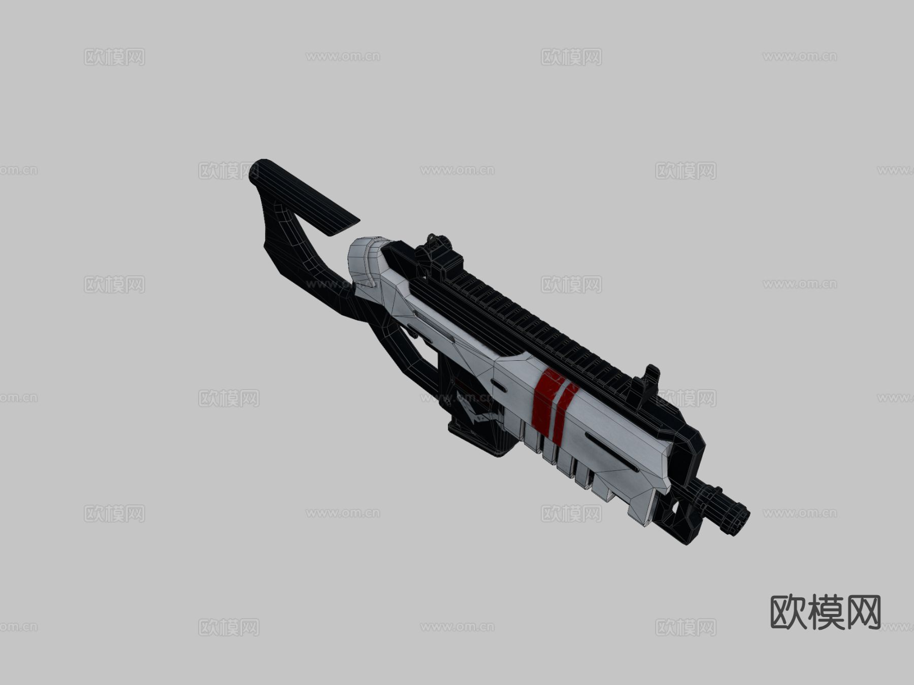 突击步枪 枪支 枪械su模型下载（渲染图1）
