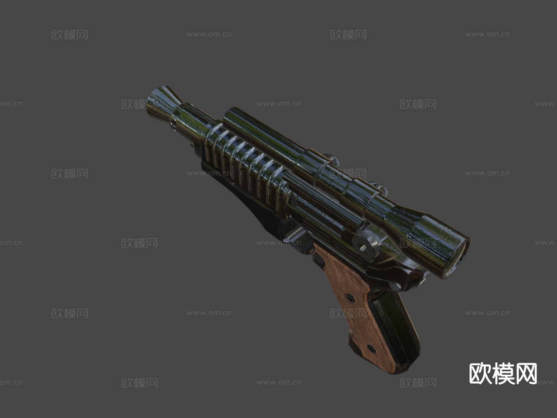 重型爆破手枪 枪支 枪械su模型下载（渲染图5）