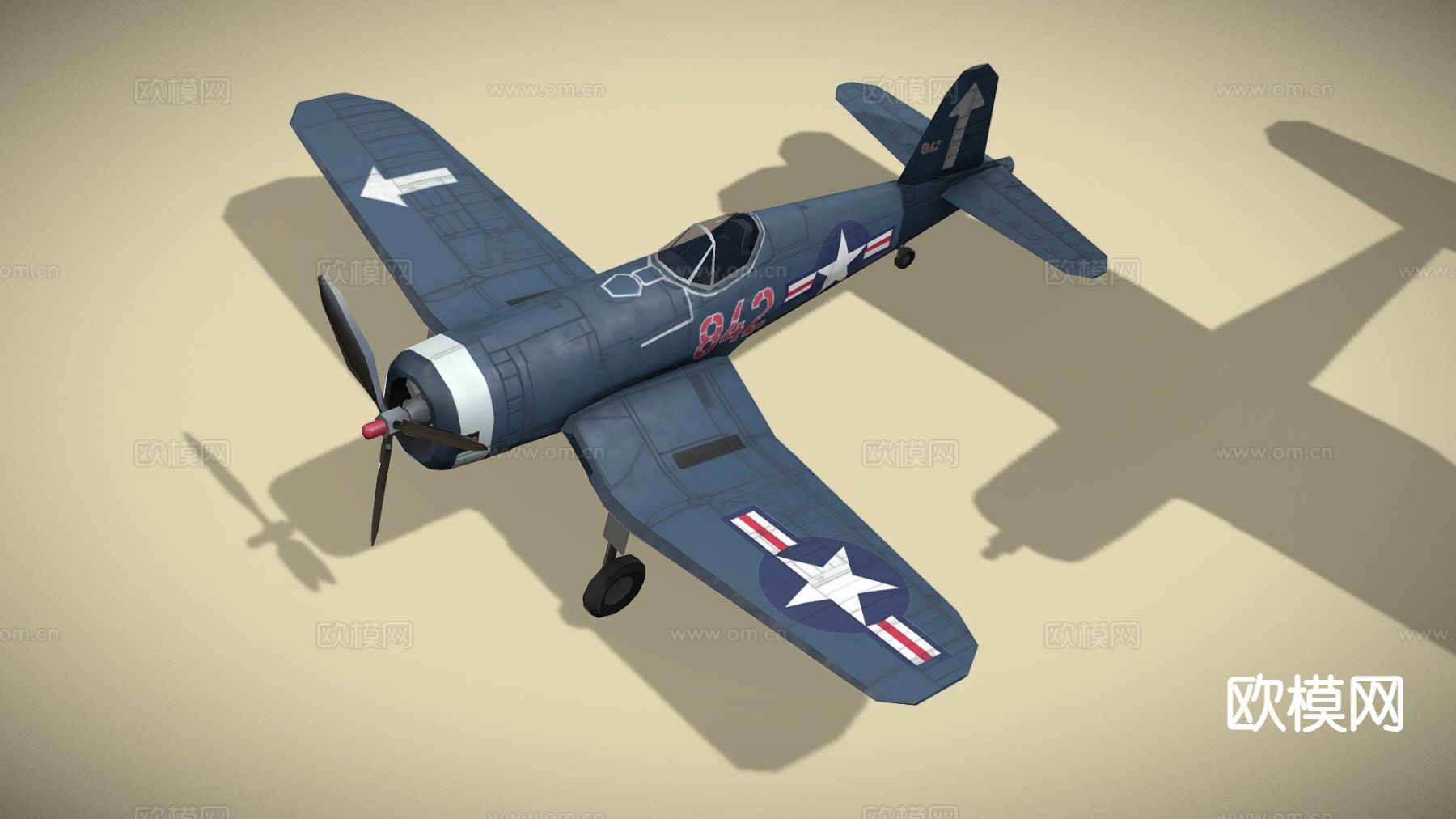 老式战斗机 轰炸机su模型下载（渲染图2）