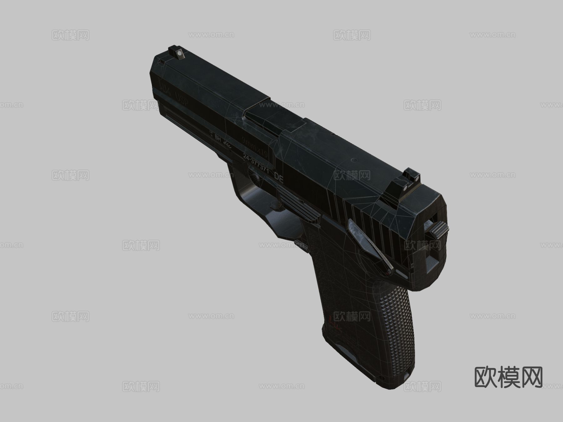 手枪 枪支 枪械su模型下载（渲染图1）