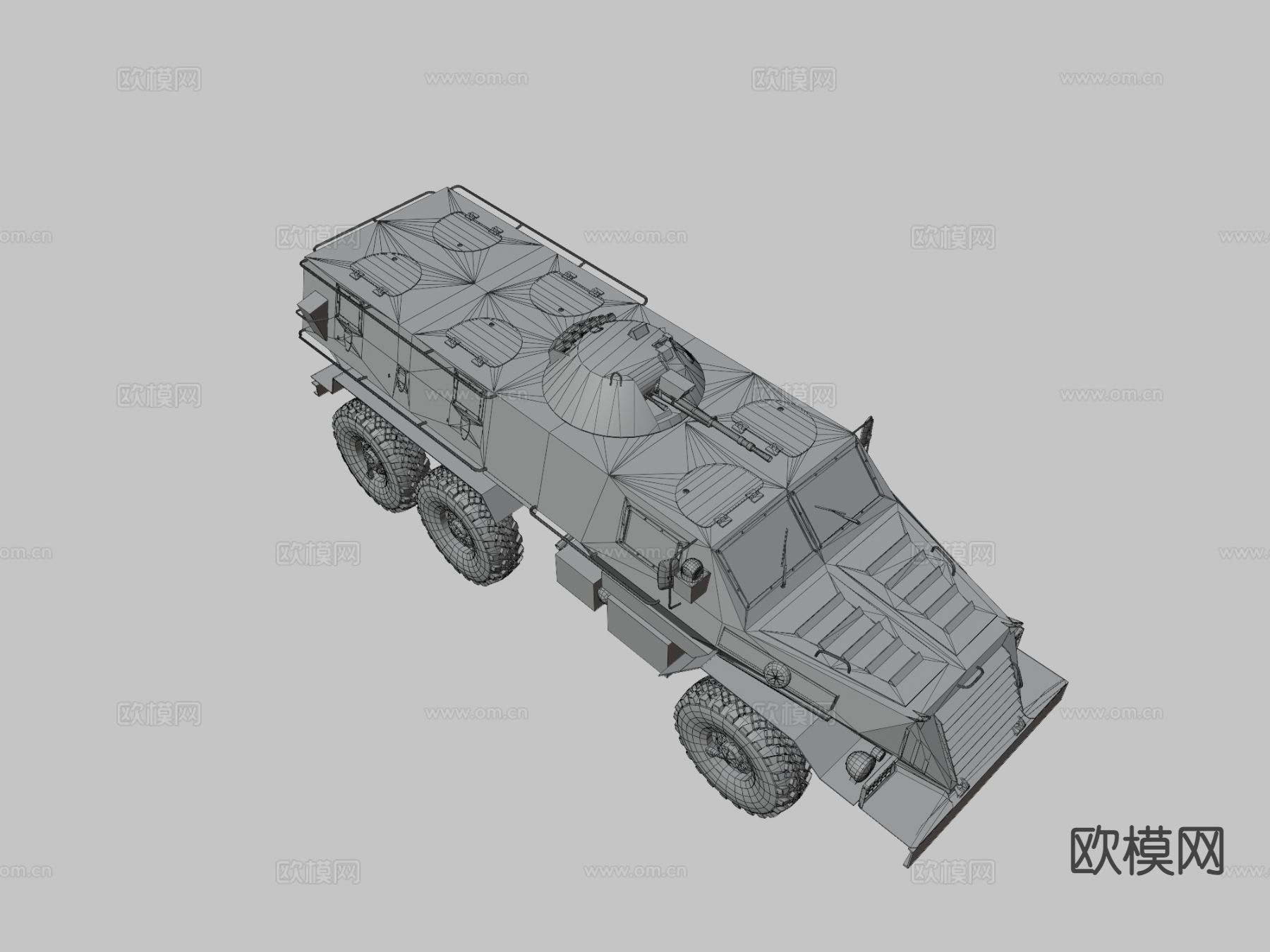 军事汽车 炮车 装甲车su模型下载（渲染图3）