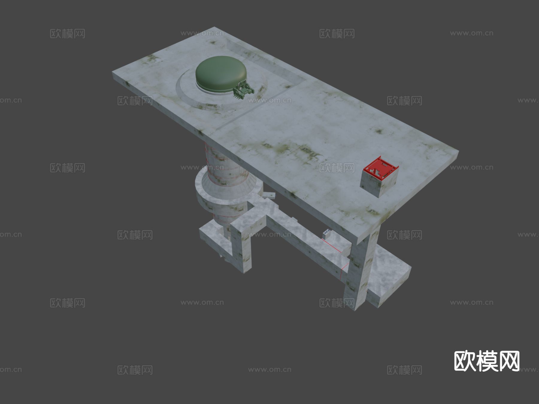 火箭发射器 发电站su模型下载（渲染图3）