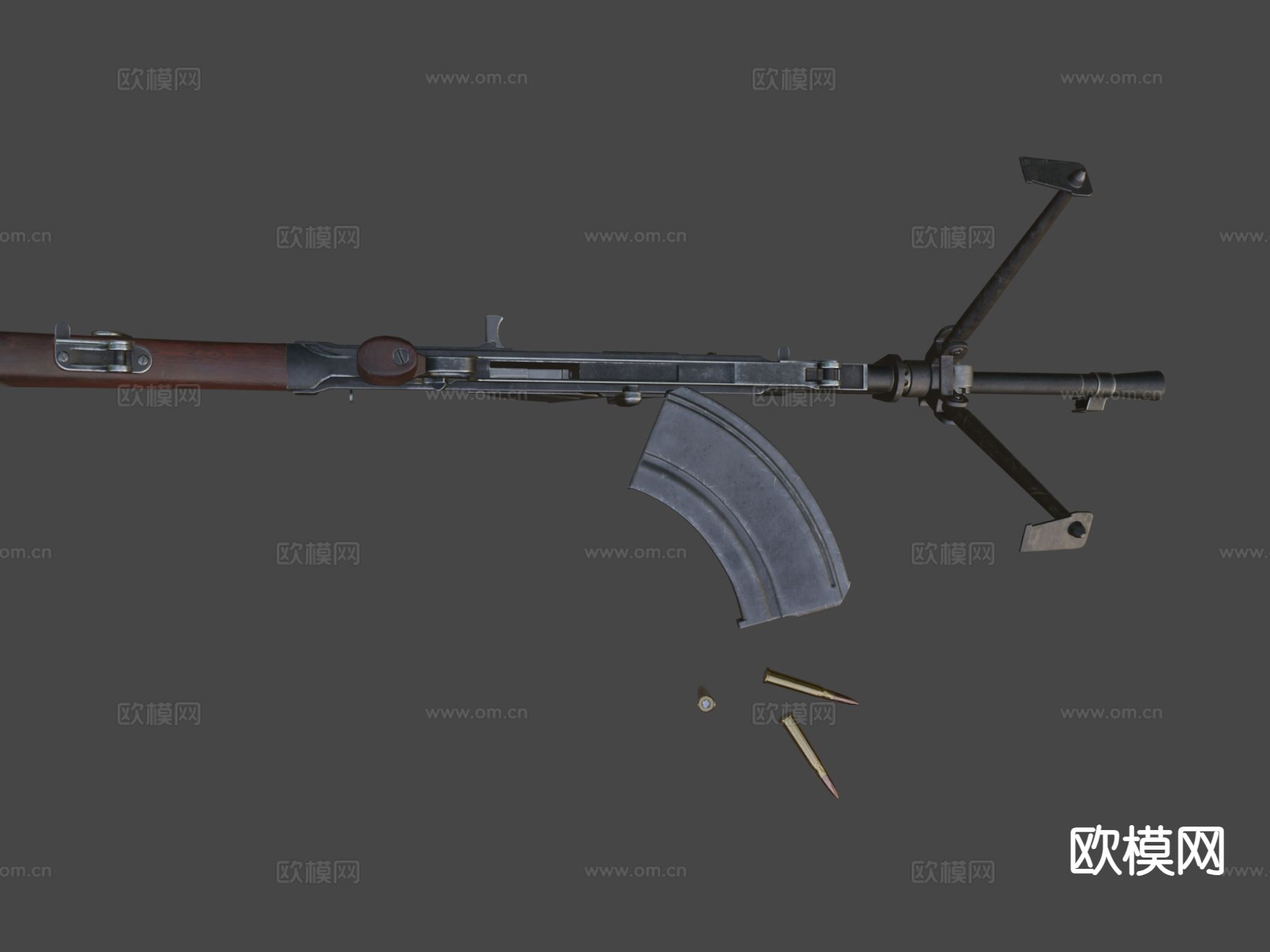 DP-28轻机枪su模型下载（渲染图7）