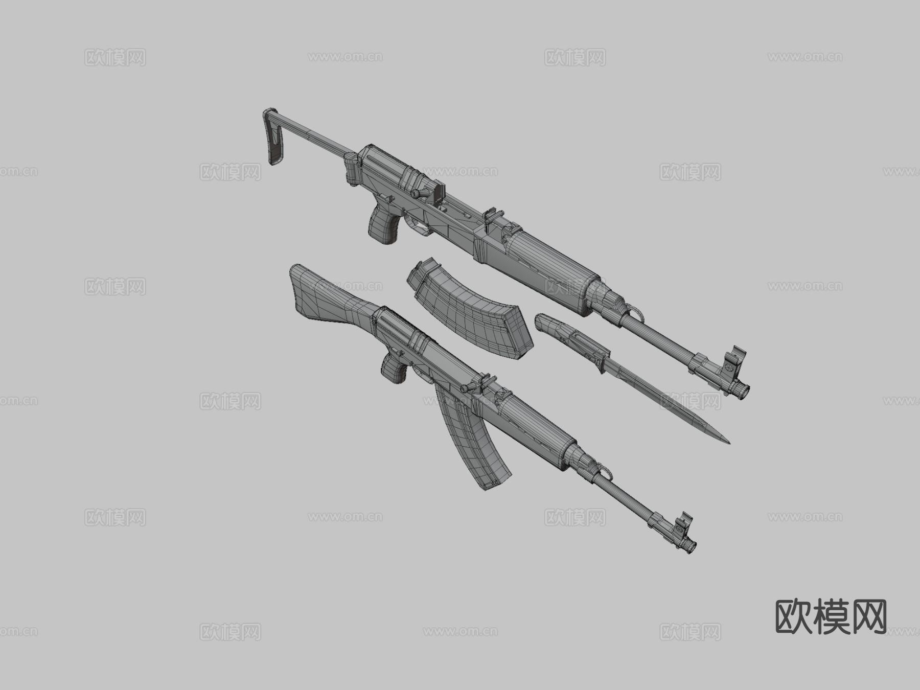 VZ.58P-VZ.58V 步枪 枪支 枪械su模型下载（渲染图3）