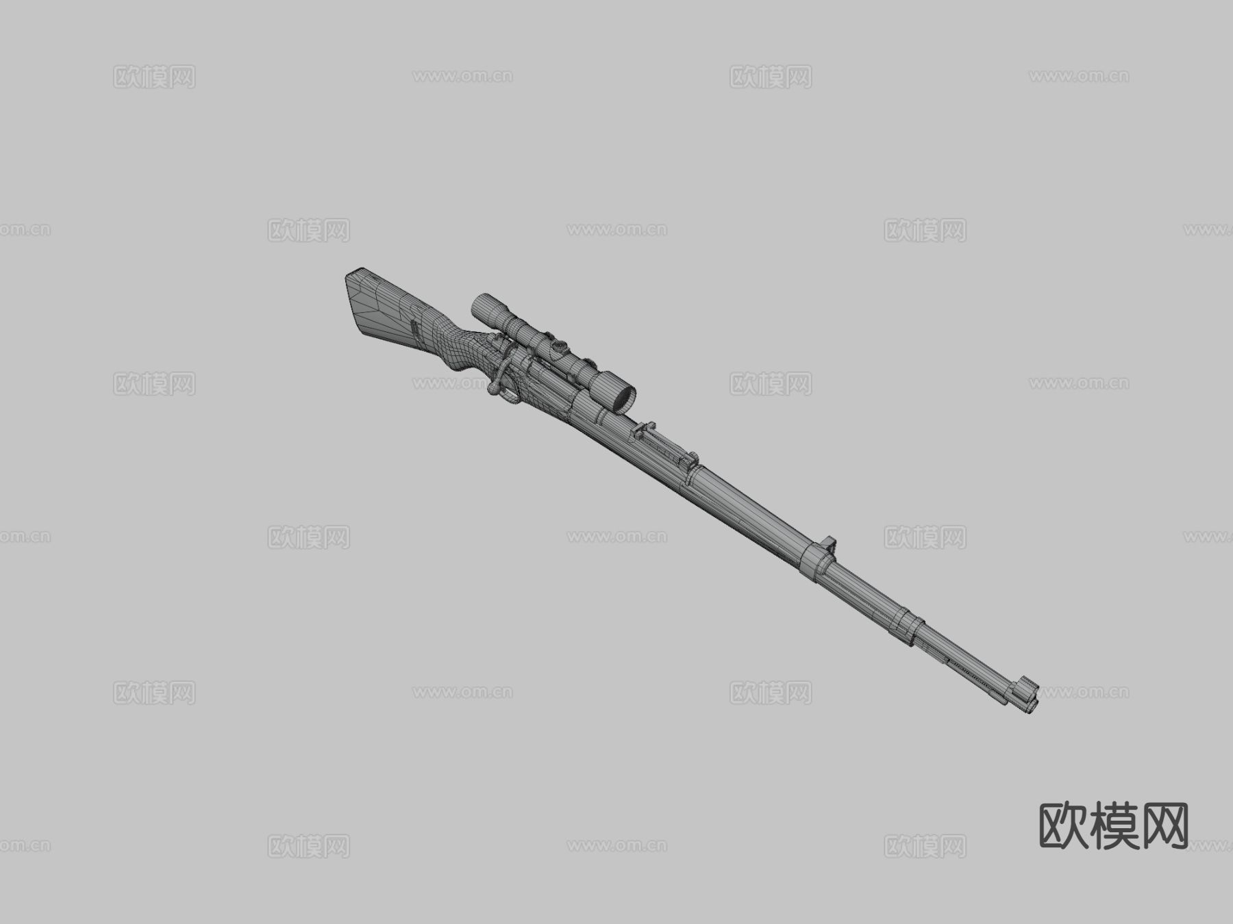 狙击步枪 枪支 枪械su模型下载（渲染图3）