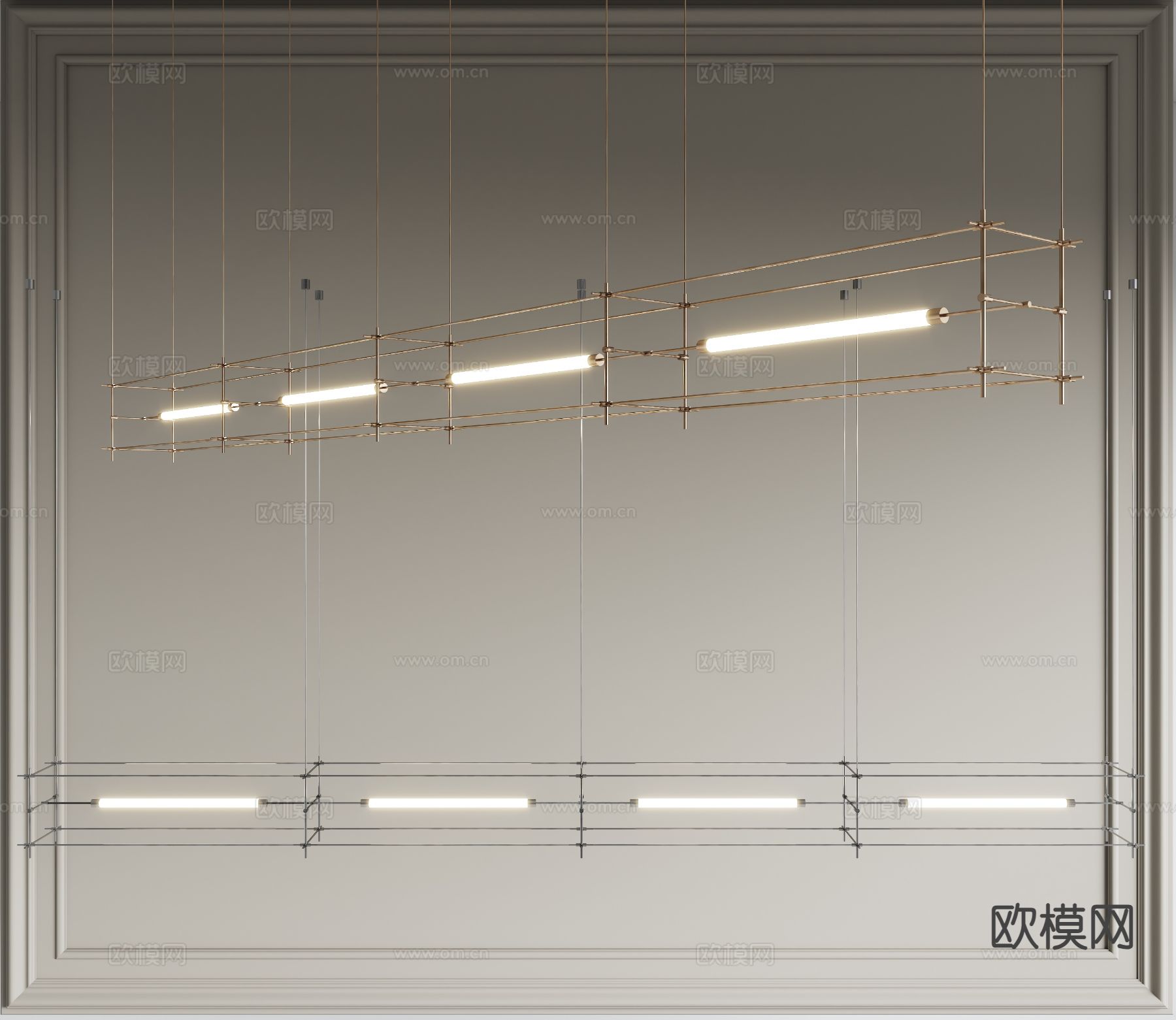 轻奢吊灯 长条吊灯3d模型