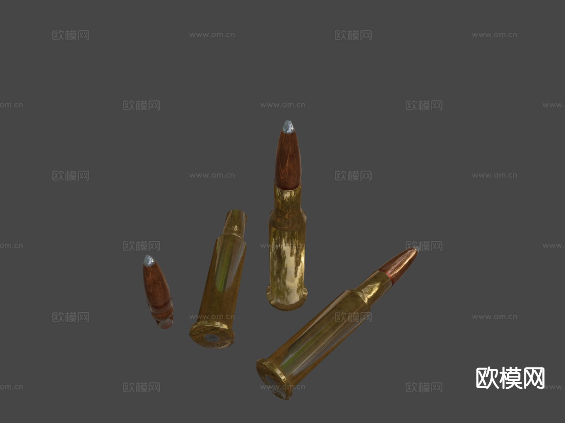 62 x 54mmR 弹药 子弹su模型下载（渲染图1）