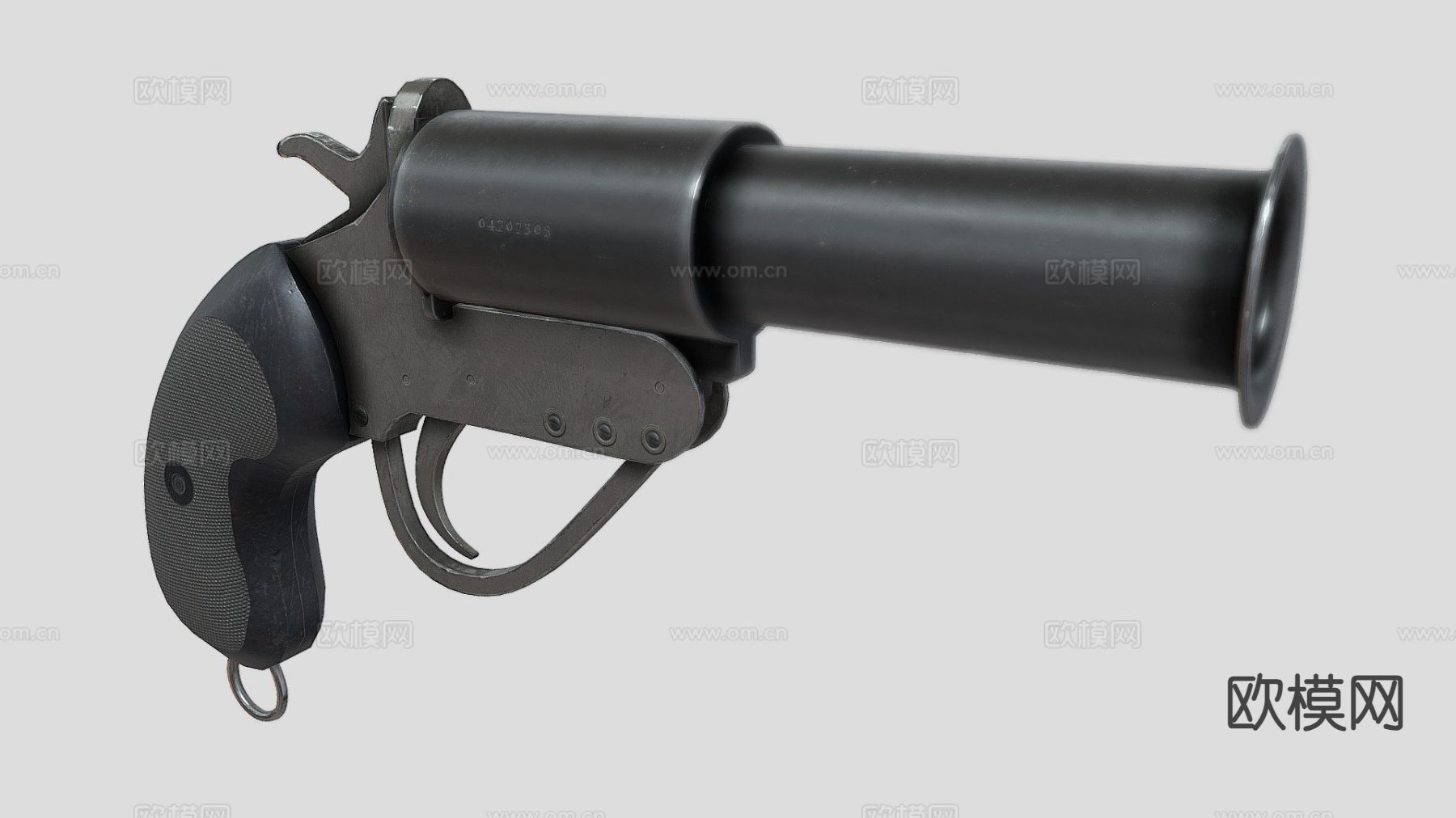 炮弹枪 枪支 枪械su模型下载（渲染图2）