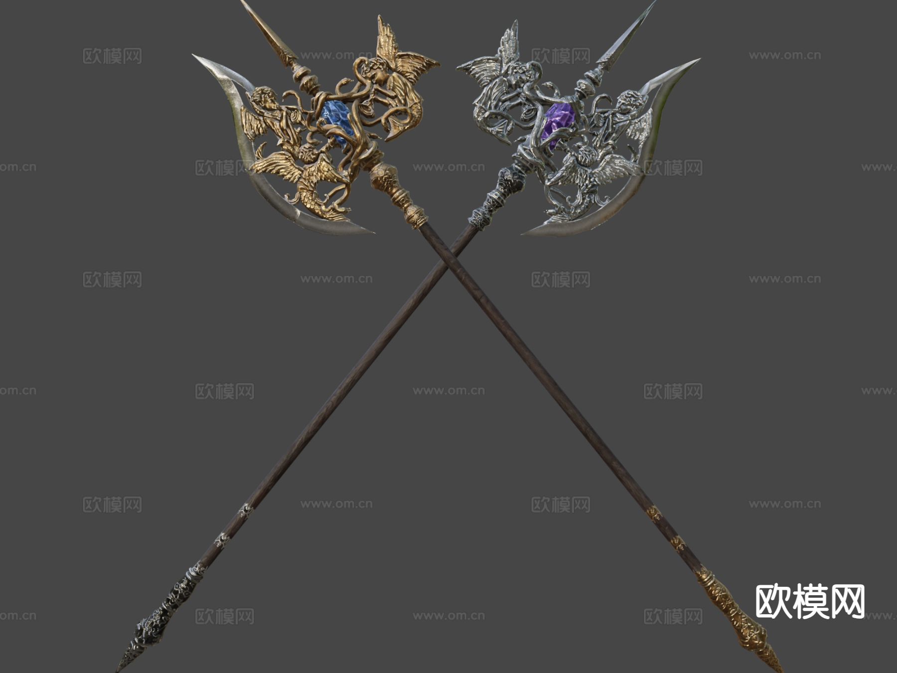 中世纪黑暗幻想武器su模型下载（渲染图7）