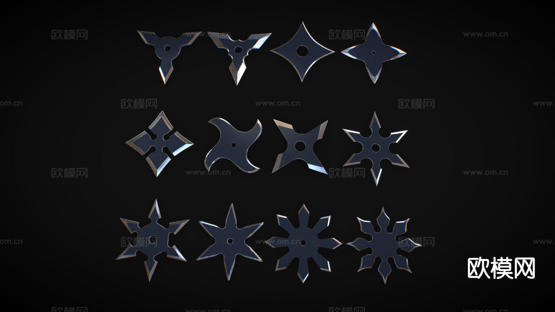 飞镖 武器su模型下载（渲染图2）