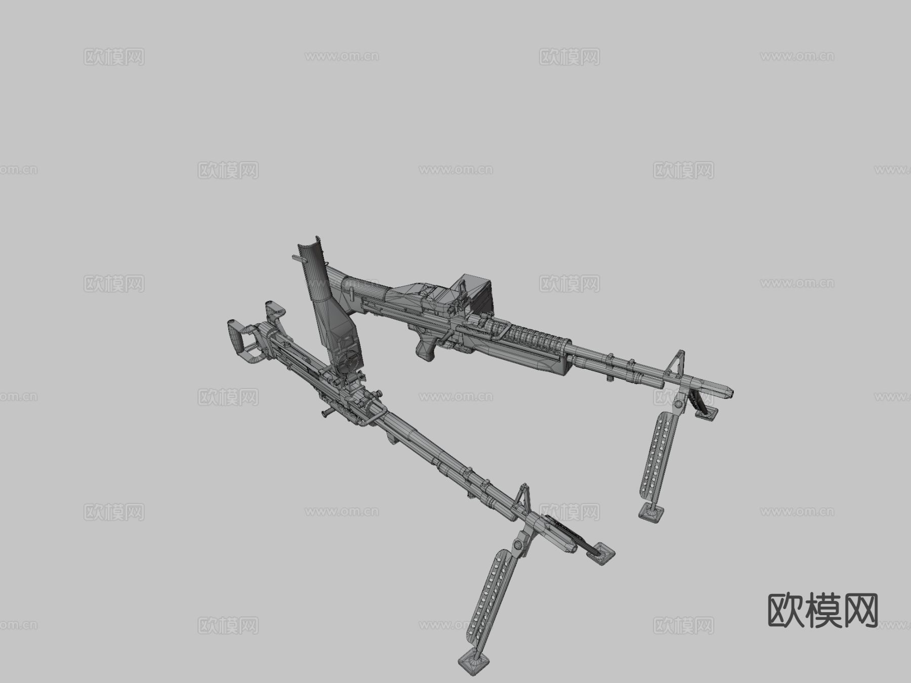 轻机枪 枪支 枪械su模型下载（渲染图3）