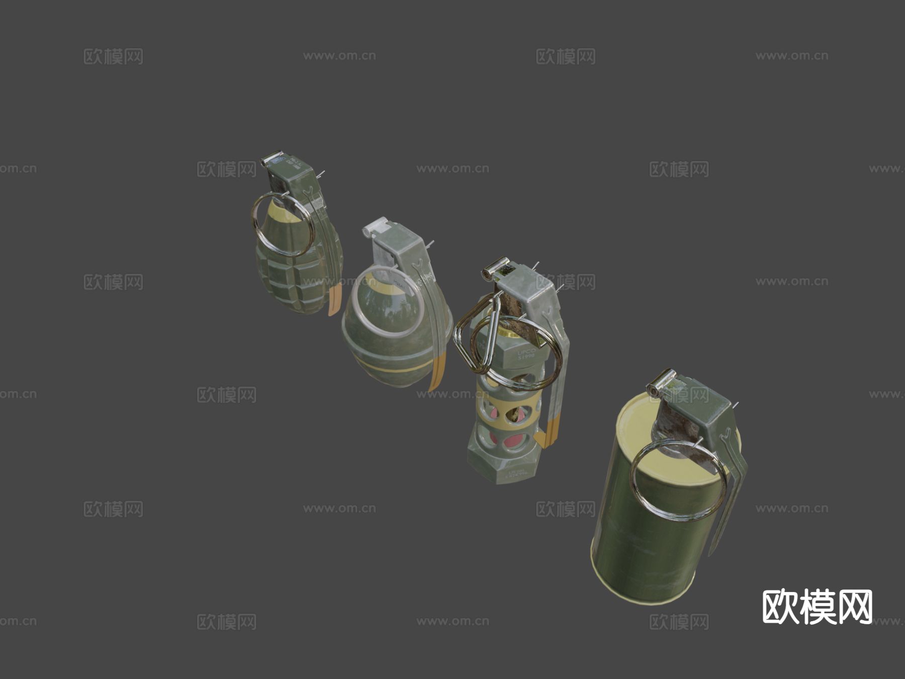 手榴弹 炸弹 武器su模型下载（渲染图4）
