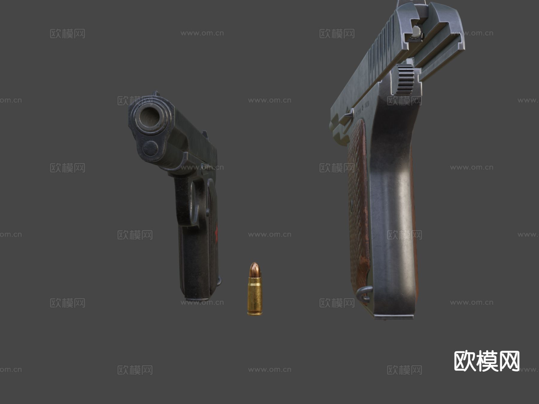 手枪su模型下载（渲染图3）