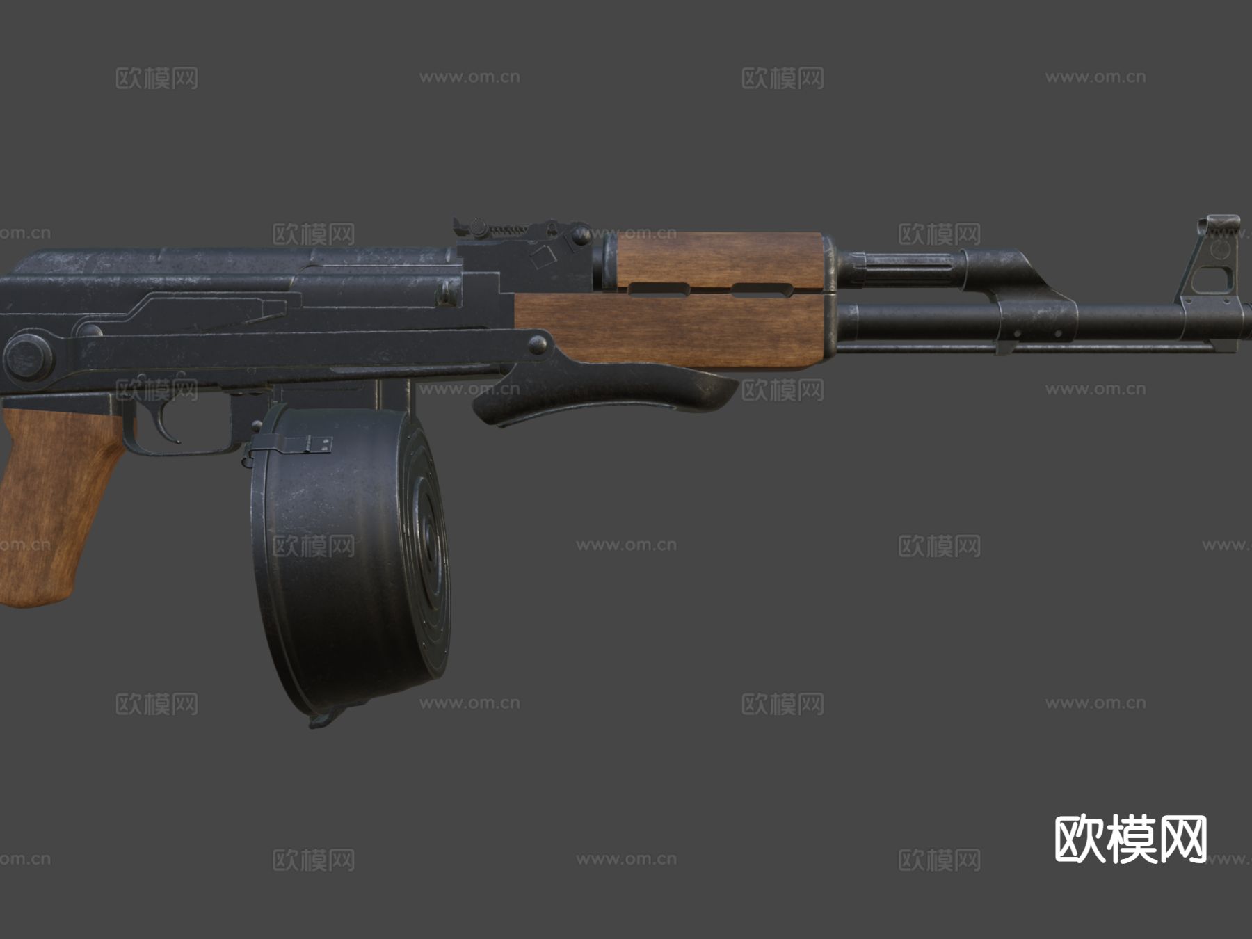 AK-47鼓弹夹su模型下载（渲染图7）