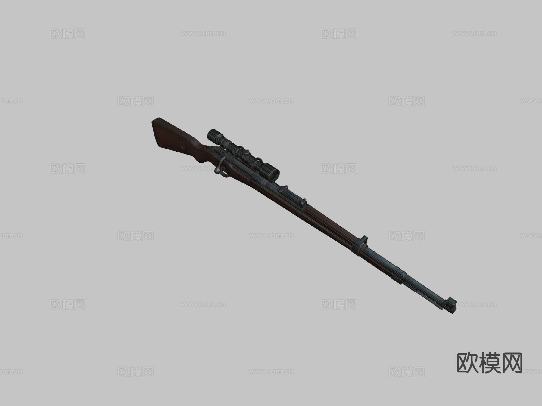 狙击步枪 枪支 枪械su模型下载（渲染图1）