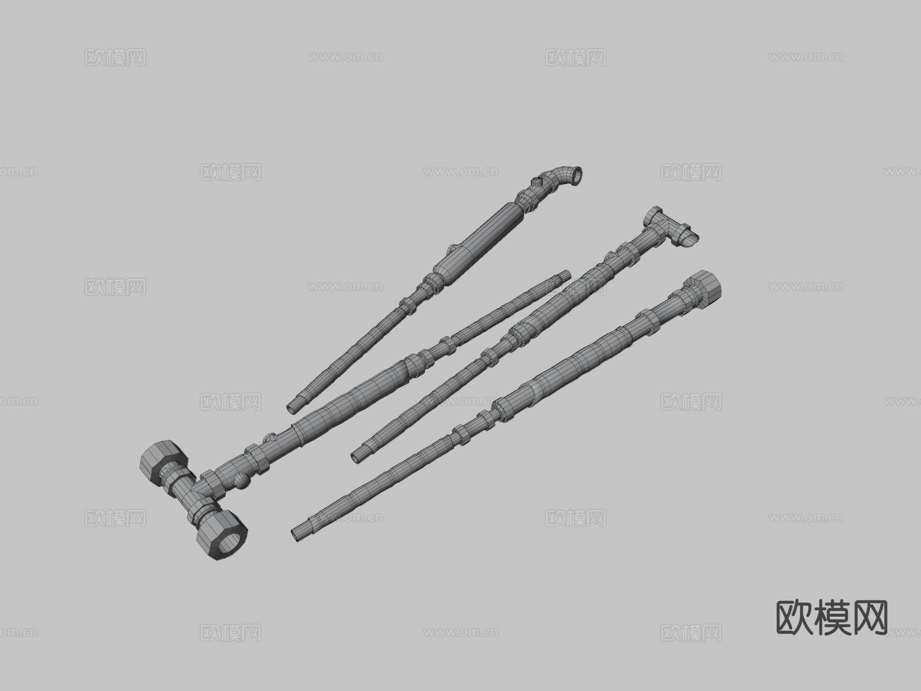 金属管武器 铁锤su模型下载（渲染图3）