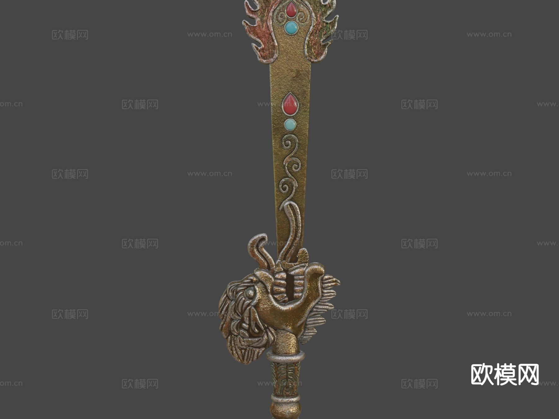 文殊师利剑 游戏道具su模型下载（渲染图7）