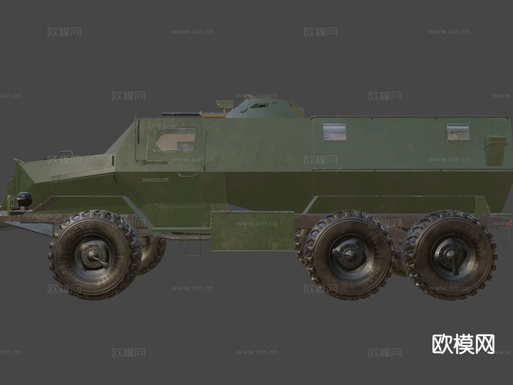 军事汽车 炮车 装甲车su模型下载（渲染图7）