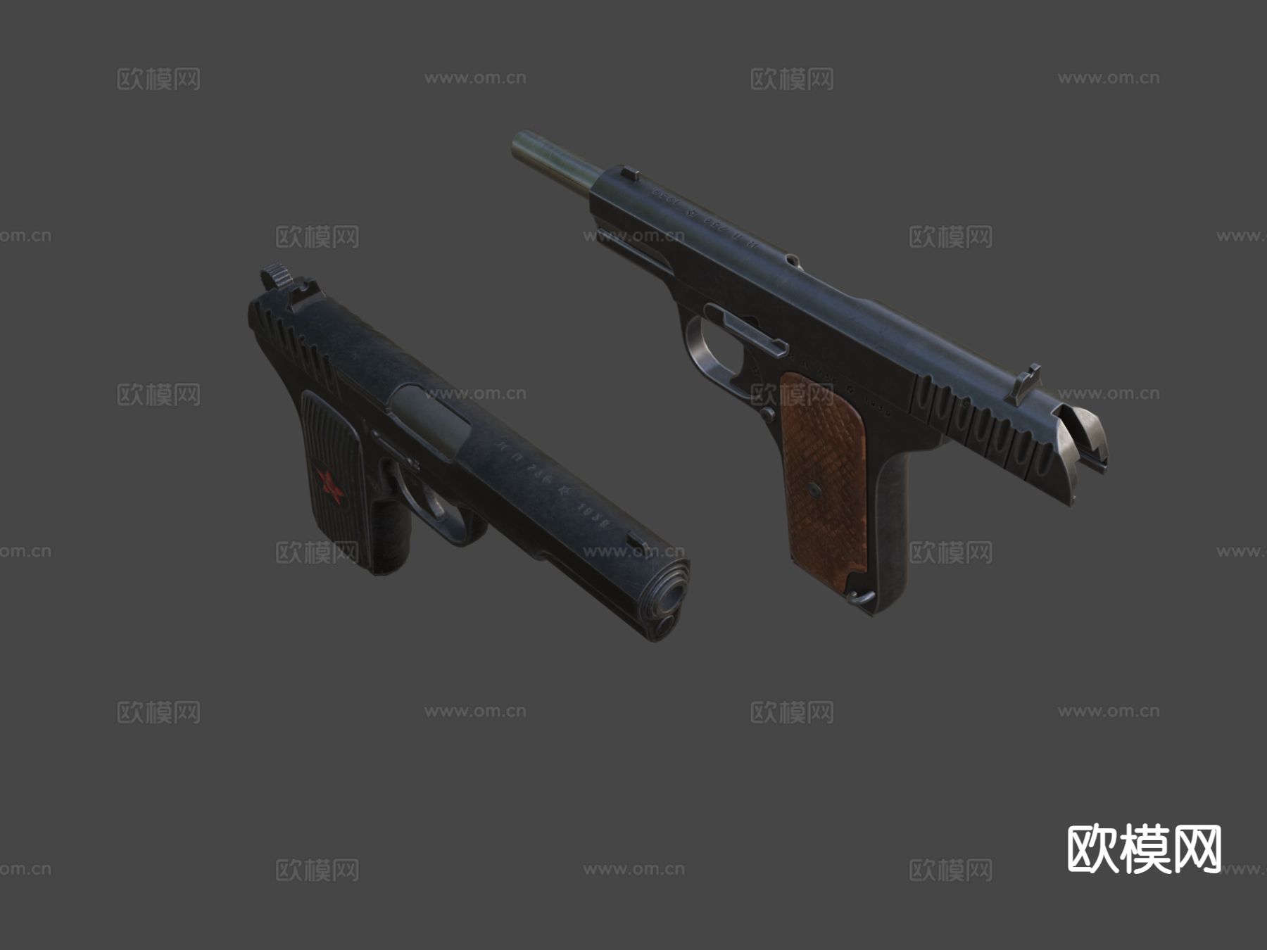 手枪su模型下载（渲染图7）