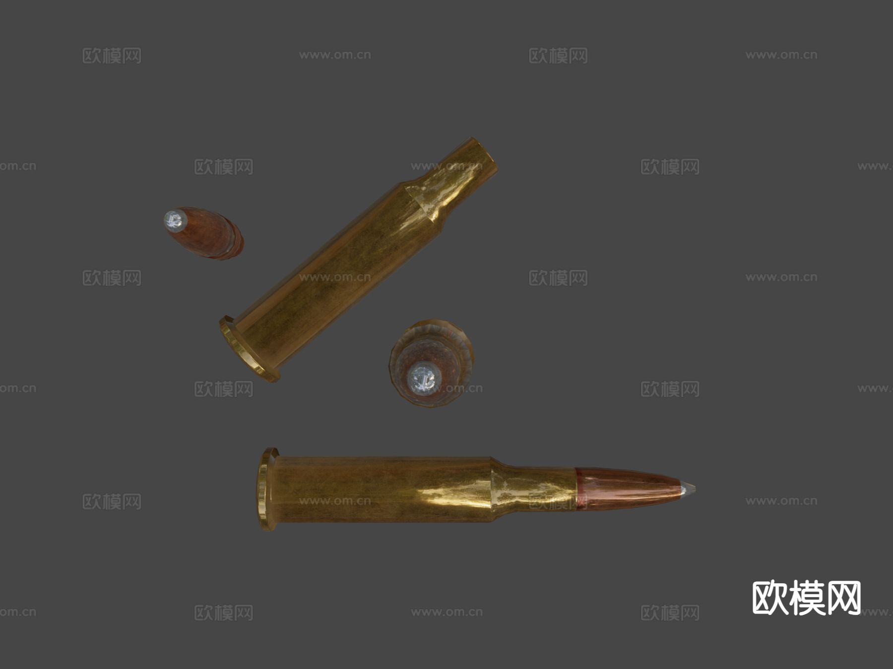 62 x 54mmR 弹药 子弹su模型下载（渲染图5）