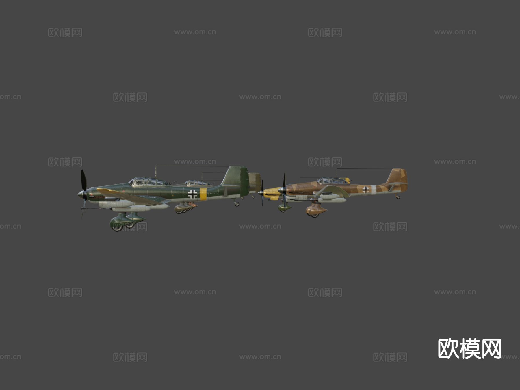 俯冲轰炸机su模型下载（渲染图5）