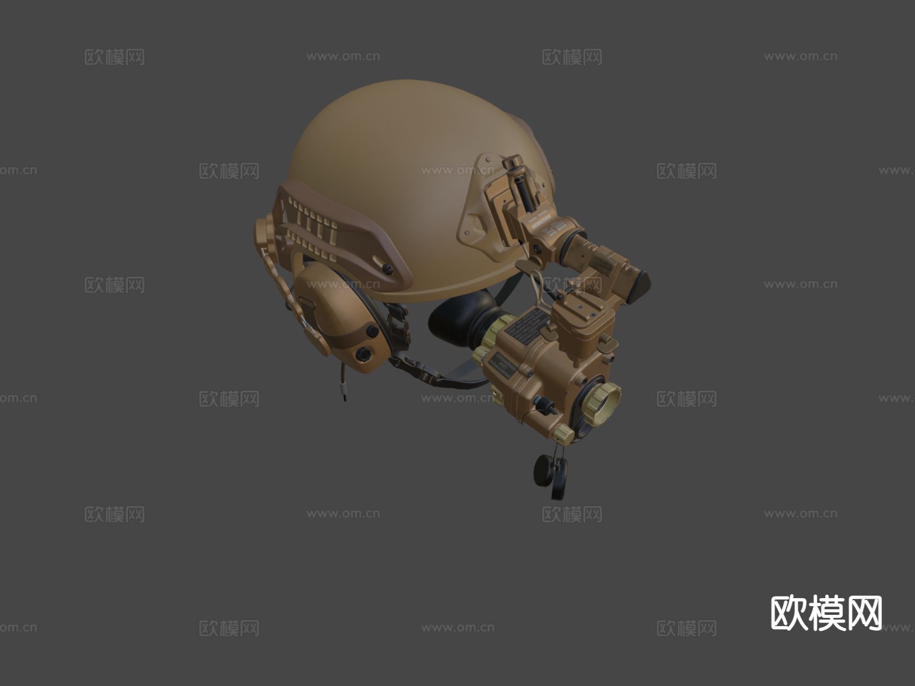 夜视头盔 倍镜su模型下载（渲染图4）