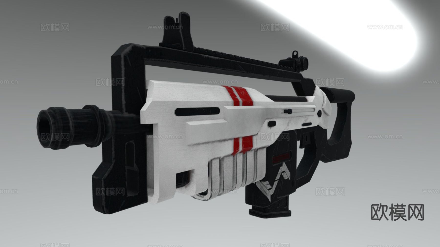突击步枪 枪支 枪械su模型下载（渲染图2）